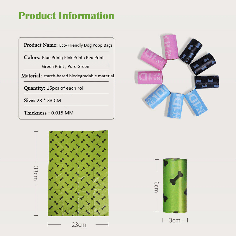 Portable Scented Waterproof Dog Poop Garbage Bags Holder Dispenser Eco Friendly Biodegradable Pet Supplies Poop Bag For Dogs