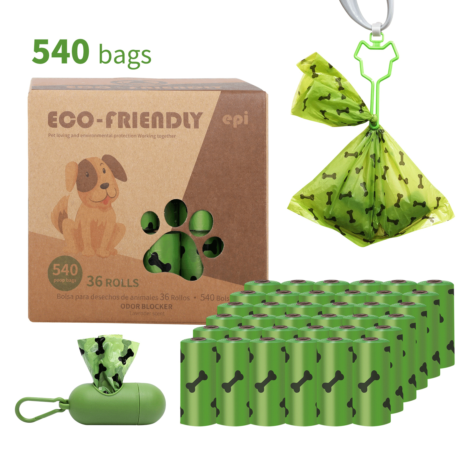 Portable Scented Waterproof Dog Poop Garbage Bags Holder Dispenser Eco Friendly Biodegradable Pet Supplies Poop Bag For Dogs