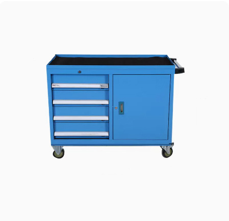 New Design Customized Garage Workshop 4 Drawers Metal Rolling Tool Cabinet Trolley