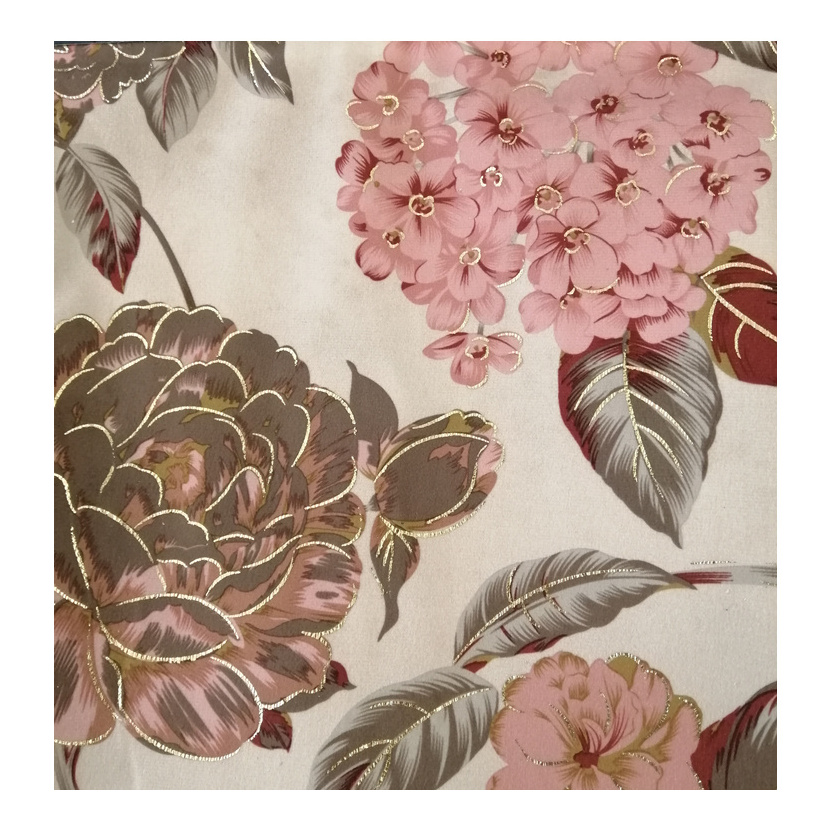 Fashion textile fabric flowers designs 160gsm custom floral printed fabric for pillow case/tablecloth/ curtain