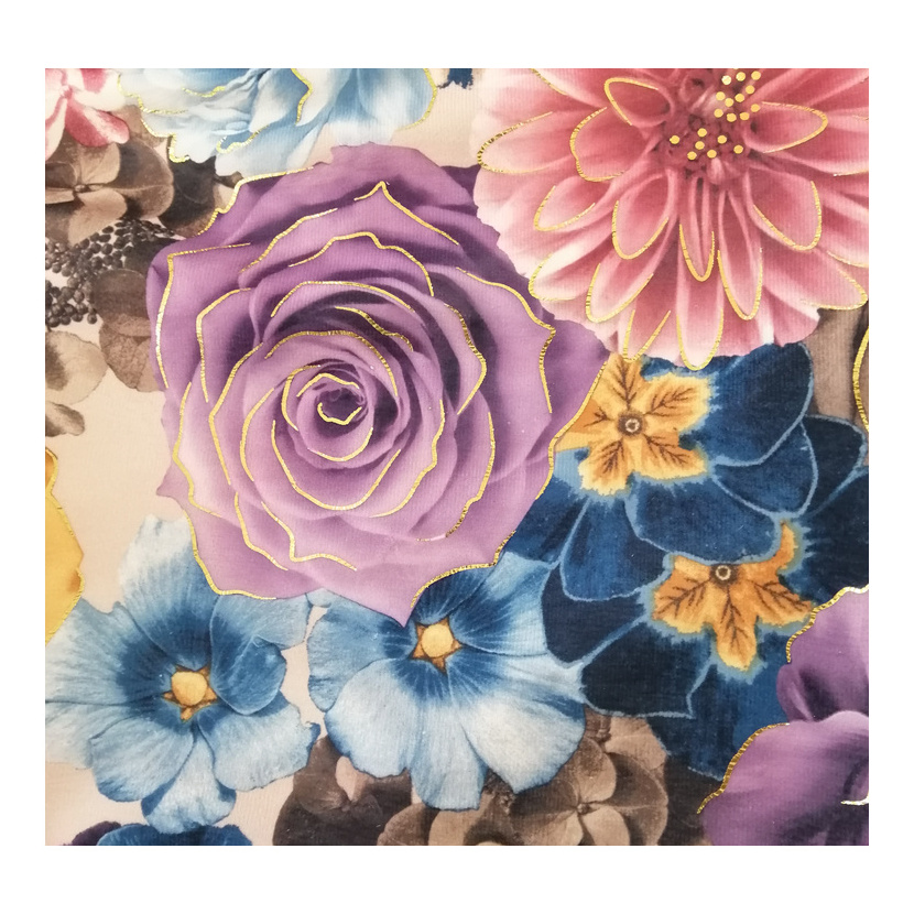 Fashion textile fabric flowers designs 160gsm custom floral printed fabric for pillow case/tablecloth/ curtain