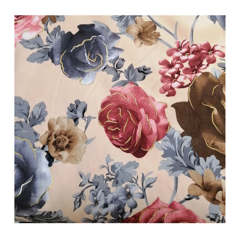 Fashion textile fabric flowers designs 160gsm custom floral printed fabric for pillow case/tablecloth/ curtain