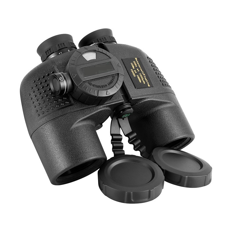 Marine Binoculars for Adults 10X50 Waterproof Binoculars with Illuminated Rangefinder Compass BAK4 Prism for Boating Navigation