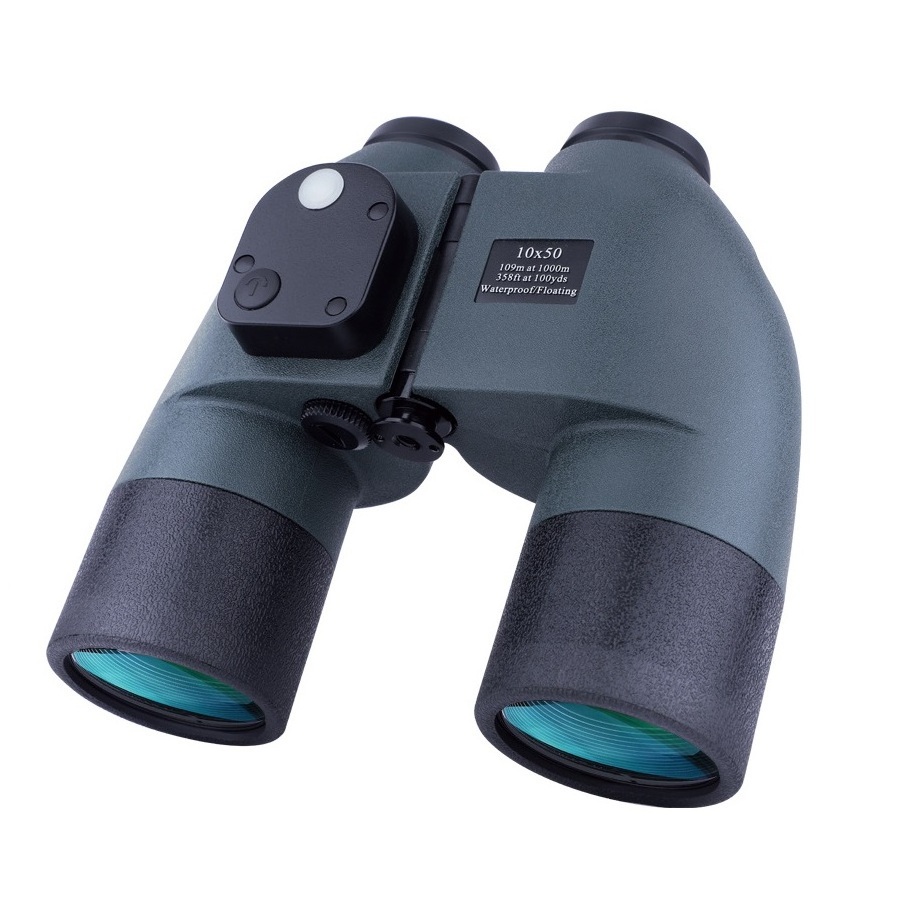 Powerful Binoculars 10X50 Waterproof Binoculars with Illuminated Rangefinder Compass FMC for Navigation