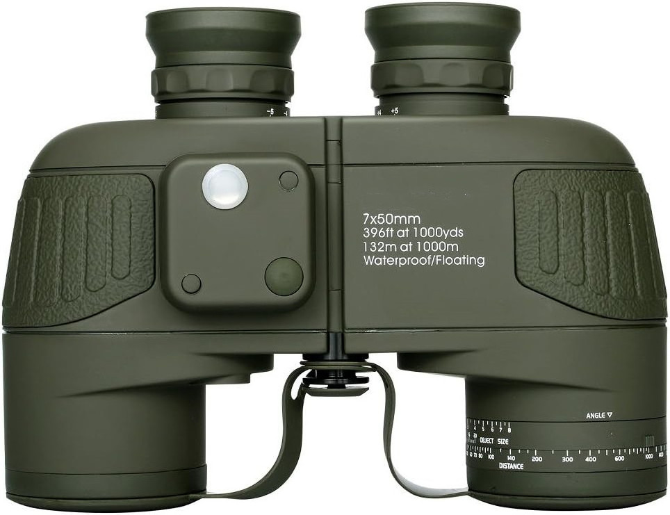 Sport optics 7x50 Waterproof Floating Binocular with Internal Rangefinder & Compass for boating bird watching