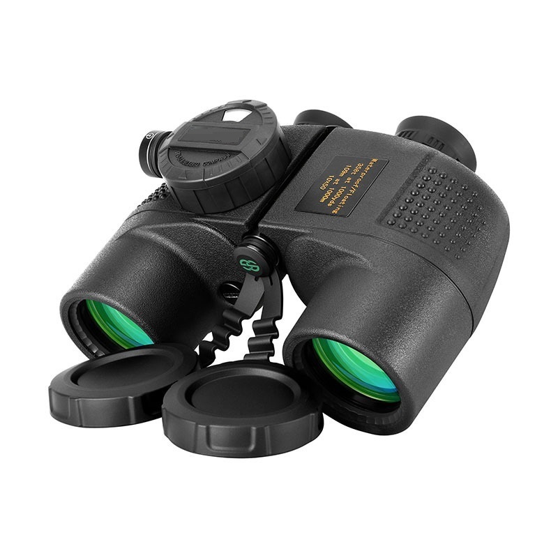 Marine Binoculars for Adults 10X50 Waterproof Binoculars with Illuminated Rangefinder Compass BAK4 Prism for Boating Navigation