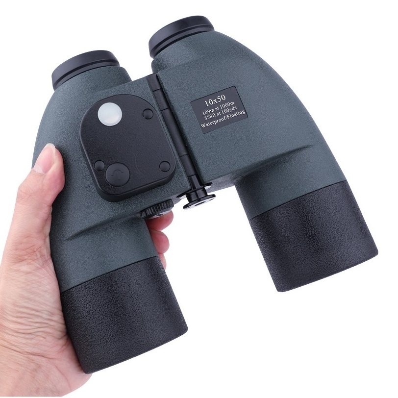 Powerful Binoculars 10X50 Waterproof Binoculars with Illuminated Rangefinder Compass FMC for Navigation