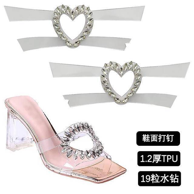 Hot Selling Crystal Diy Diamond Shoes Upper Lady Sandals Trimming Welt Ornament TPU Rhinestone Shoes Upper