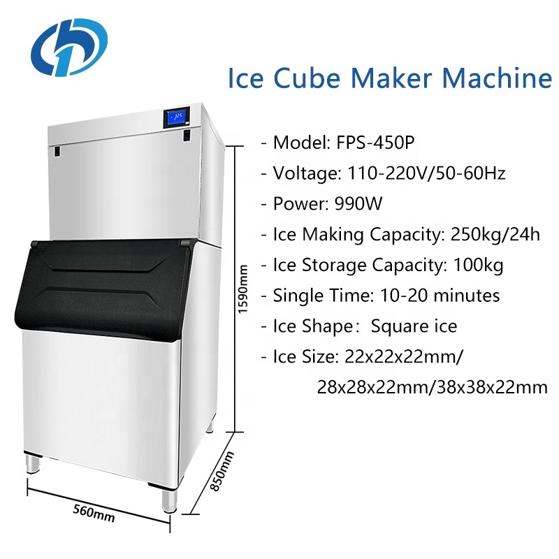 Professional Big Block Ice Maker Price 250kg/24h Commercial Ice Block Making Machine Ice Cube Maker