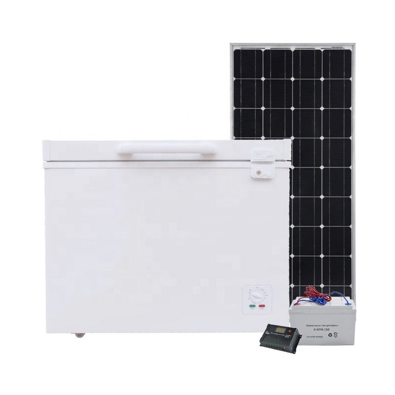 258L DC Solar Fridge Deep Freezer 12V 24V Horizontal Ice Cream Freezers Commercial Supermarket Chest Freezer