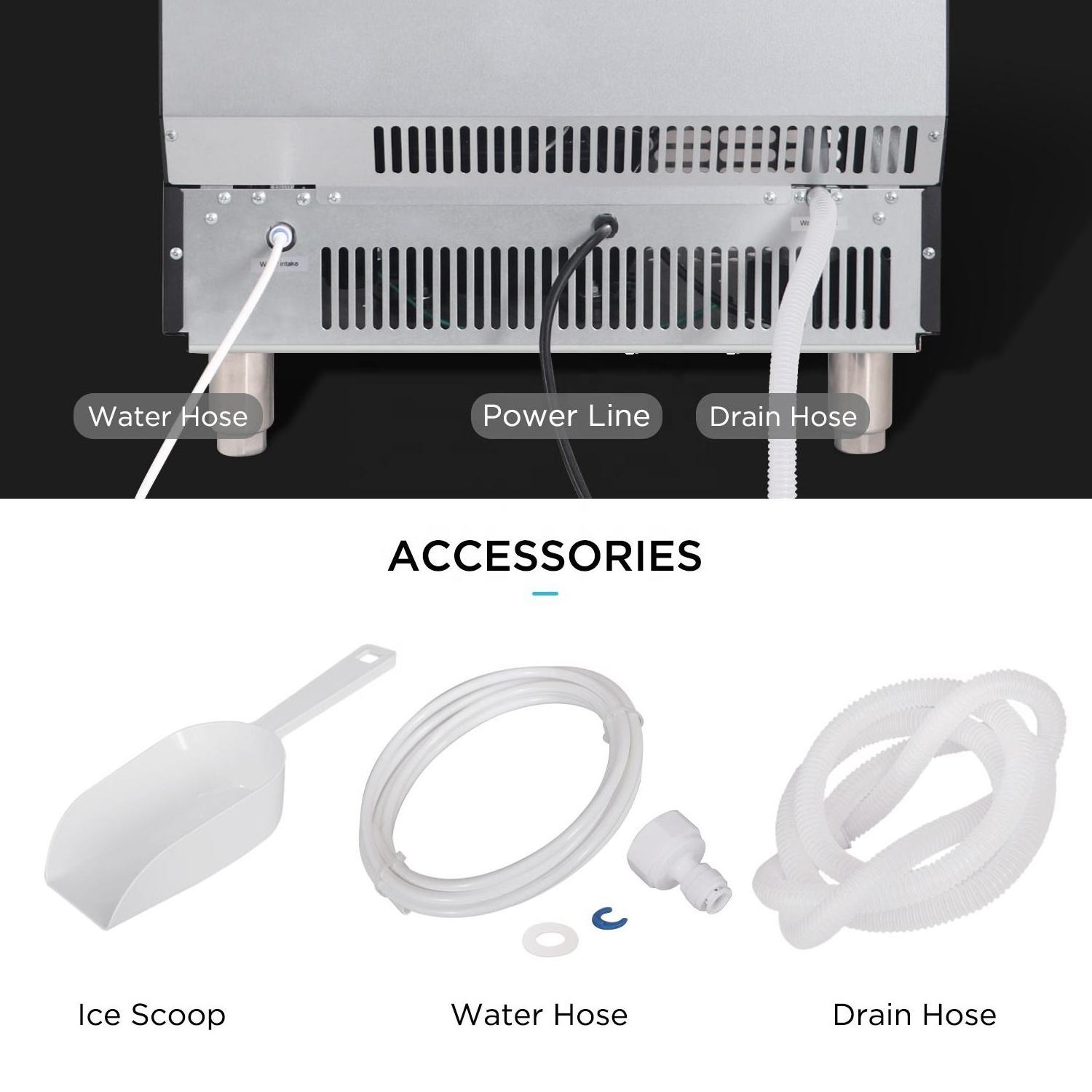 Ice Blocks Making Machine 80kg Countertop Ice Maker Machine Commercial Ice Cube Maker Machine For Business