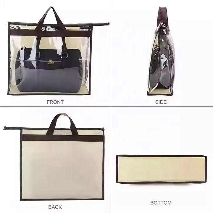 Dust Bags for Handbags Clear Handbag and Purse Storage Organizer for Hanging Closet with Zipper