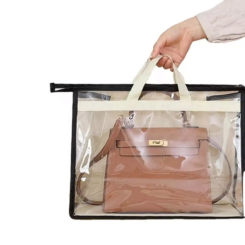 Dust Bags for Handbags Clear Handbag and Purse Storage Organizer for Hanging Closet with Zipper