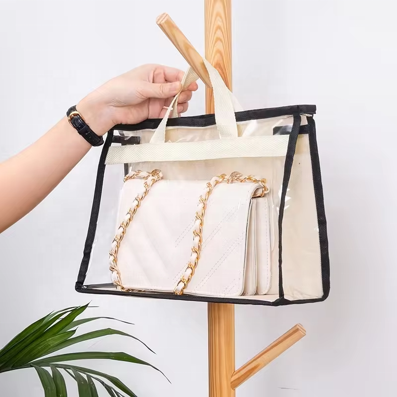 Dust Bags for Handbags Clear Handbag and Purse Storage Organizer for Hanging Closet with Zipper