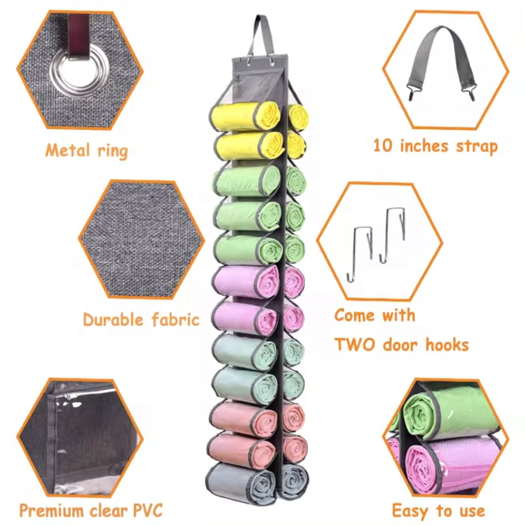 Closet Clothes T-Shirt Pants Hanging Organizer Underwear Yoga Legging Storage Organizer Save Space Hanging Storage Bag