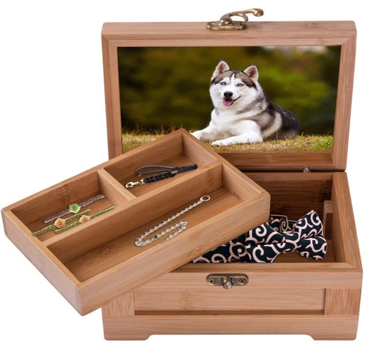 Wholesale pet solid wood animal ashes memorial urn photo frame souvenir box cat dog pet cremation wood urn