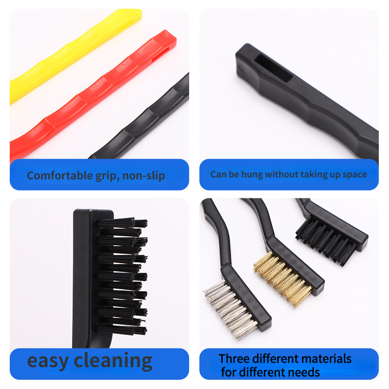 Spot wholesale kitchen gas stove stainless steel cleaning brush household cleaning copper wire brush set nylon wire brush