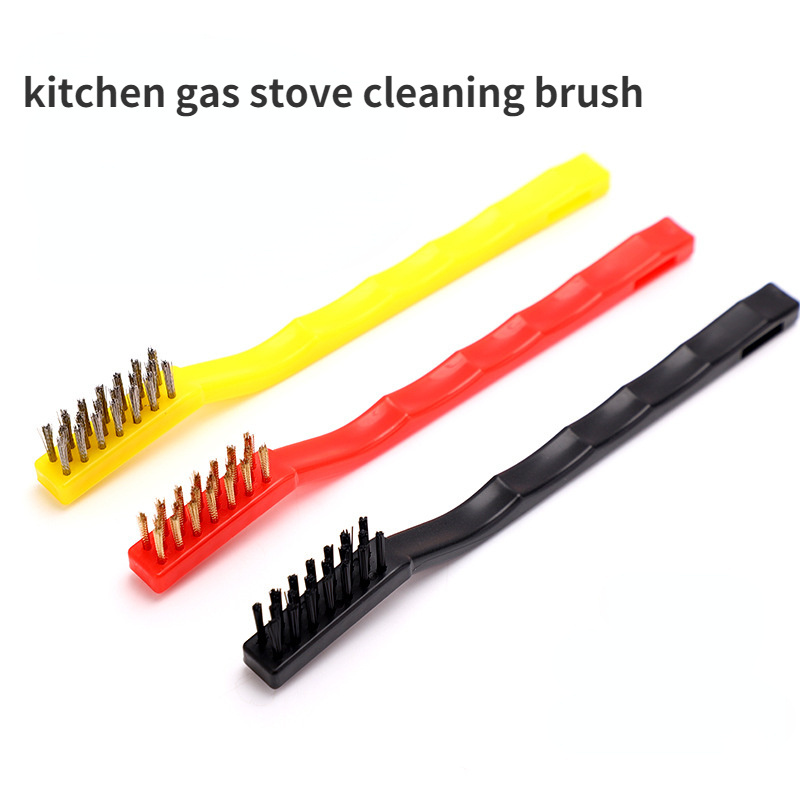 Spot wholesale kitchen gas stove stainless steel cleaning brush household cleaning copper wire brush set nylon wire brush