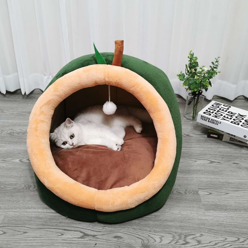 Semi-closed Cat Nest Animal Shape Pet Bed Removable and Washable Kennel Autumn Winter Thermal Velvet Pet Supplies