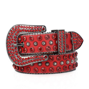 European and American rhinestone belt high-end men's and women's belt hip-hop punk style outdoor trend wild pants belt