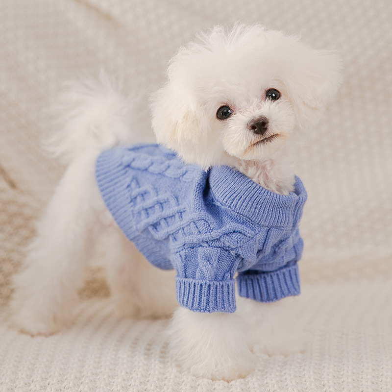 New autumn and winter twist knitted sweater small and medium dog spring two-legged cat pet clothes