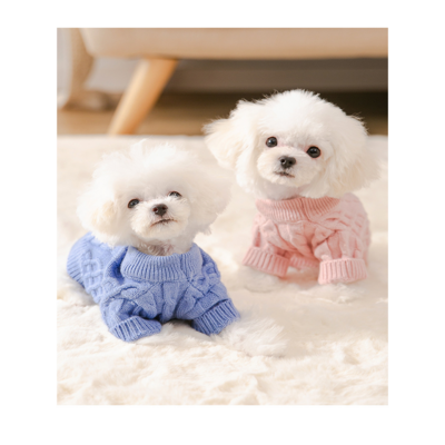 New autumn and winter twist knitted sweater small and medium dog spring two-legged cat pet clothes