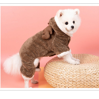 Dog autumn and winter clothes cat Christmas winter clothes Pomeranian bear Teddy small dog pet New Year's clothes