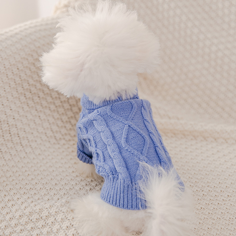 New autumn and winter twist knitted sweater small and medium dog spring two-legged cat pet clothes