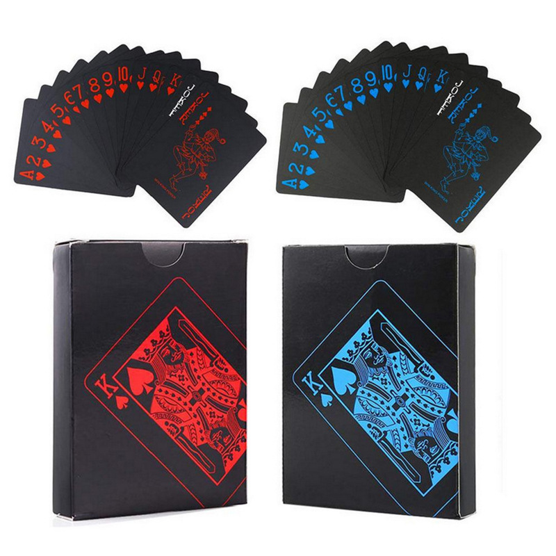 Waterproof Black Plastic Family Party Poker Board Game Cards PVC Material Playing Cards Solitaire