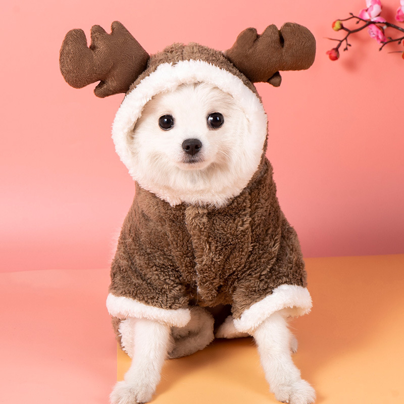 Dog autumn and winter clothes cat Christmas winter clothes Pomeranian bear Teddy small dog pet New Year's clothes