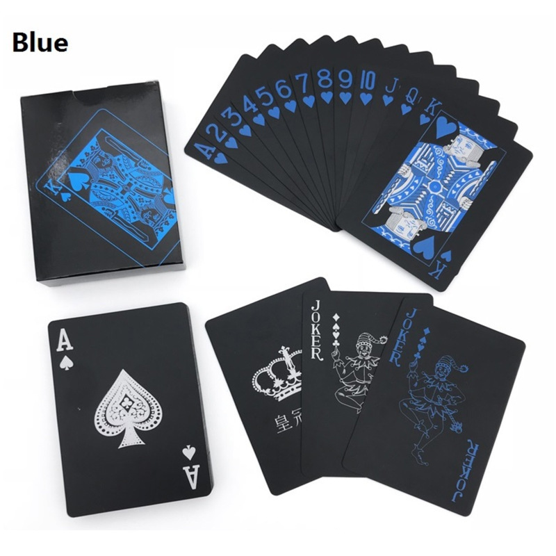 Waterproof Black Plastic Family Party Poker Board Game Cards PVC Material Playing Cards Solitaire