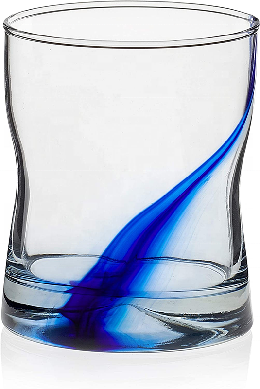 Libbey Blue Ribbon Impressions Set of 4 12.5oz Rocks Whiskey Glasses Drinking Glasses for Scotch