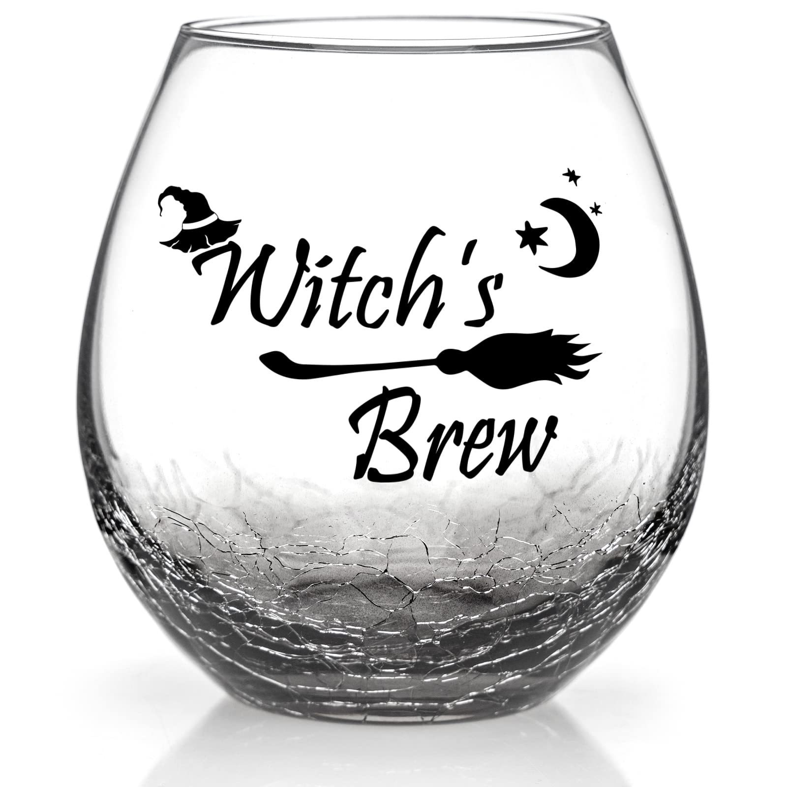 9 oz Halloween Decoration Party Drinking Glass Crackle Smoke Grey Stemless Wine Glass