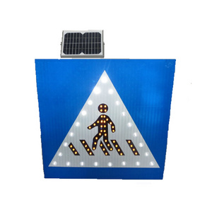 Solar Crosswalk Signal Traffic Sign / LED Traffic Signal Pedestrian Crossing Sign