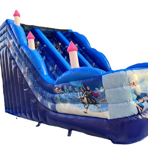 Rock climbing type obstacle slide and can be used as an open-air pool