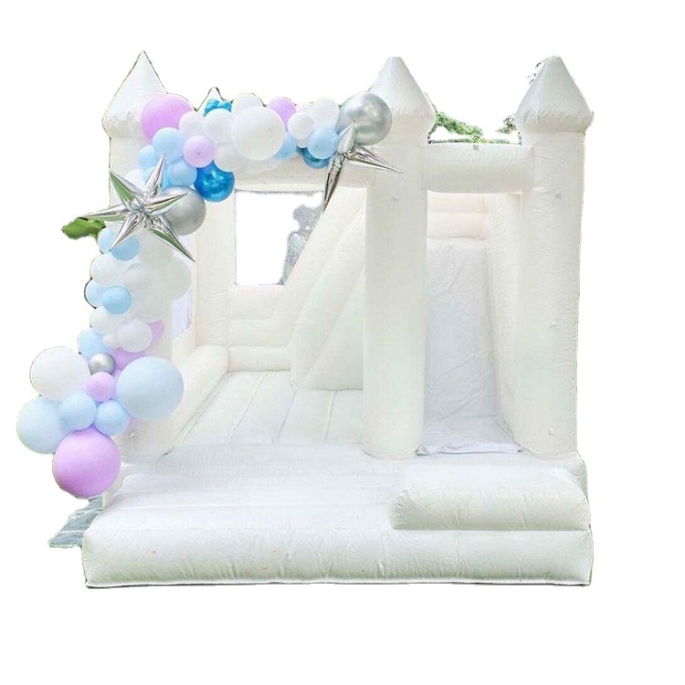 Custom-made White Pink Wedding Castle Inflatable Trampoline for Children Adults Outdoor Jumping Bouncy House