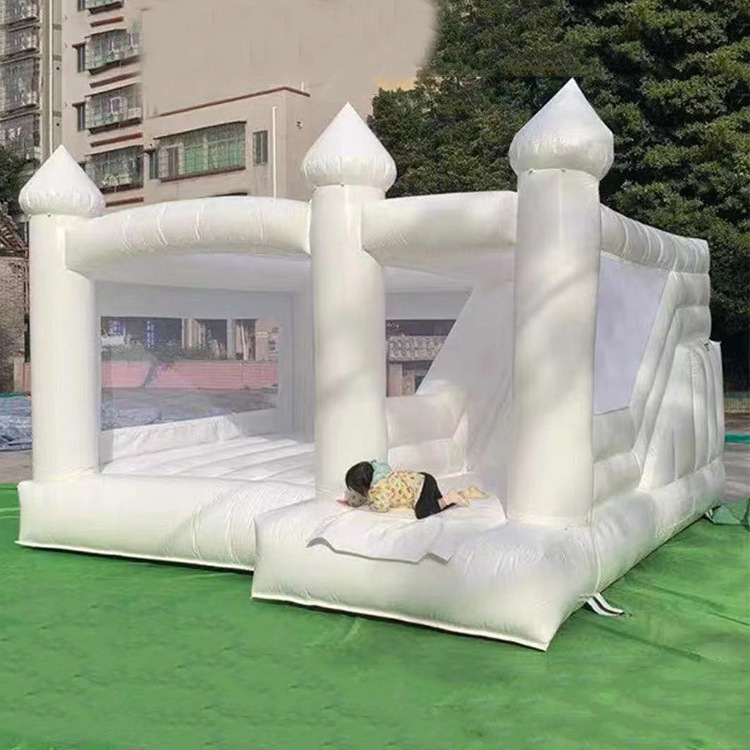 Custom-made White Pink Wedding Castle Inflatable Trampoline for Children Adults Outdoor Jumping Bouncy House