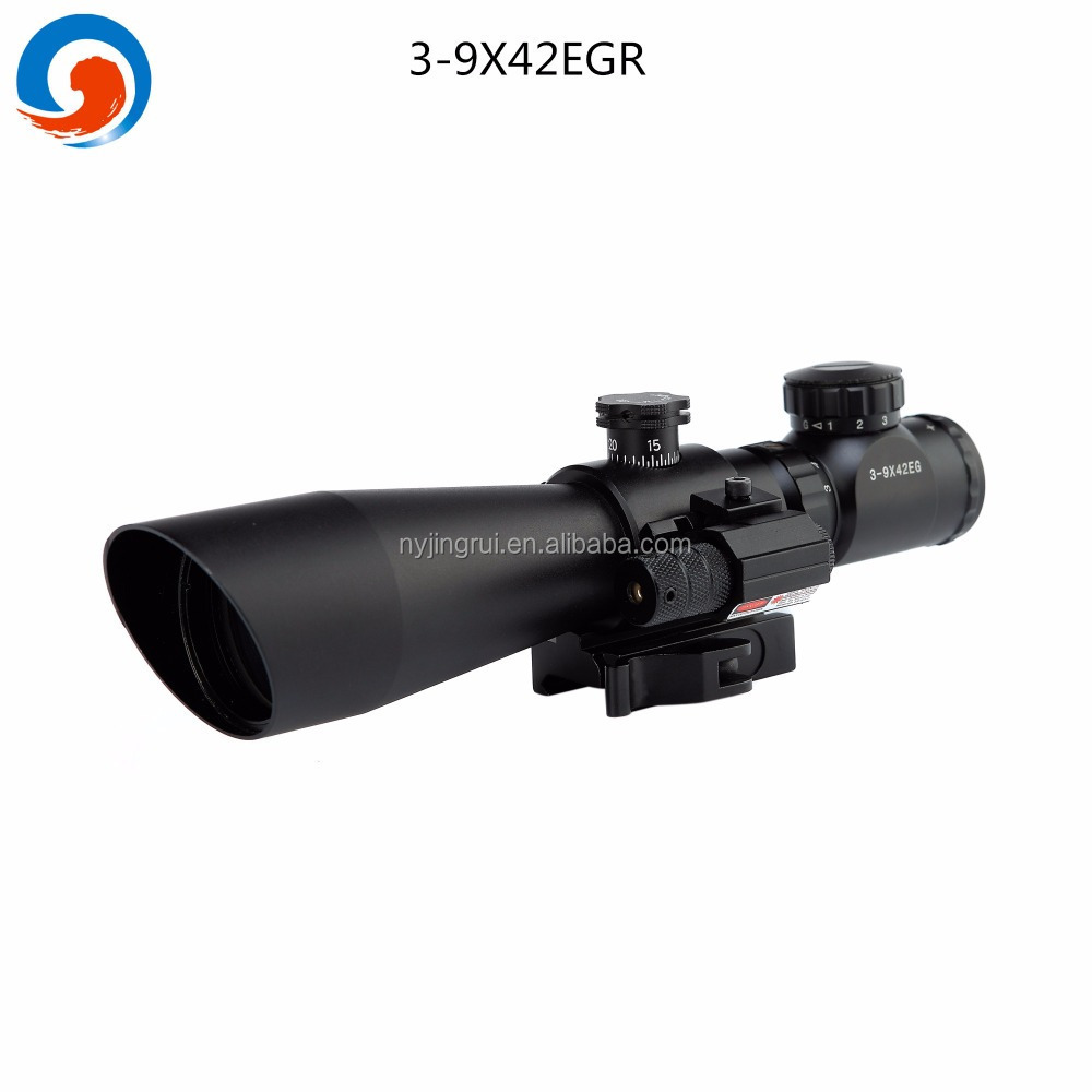 3-9X42EG Dual illuminated Red and Green Dot Scope with Red Dot Laser Sight