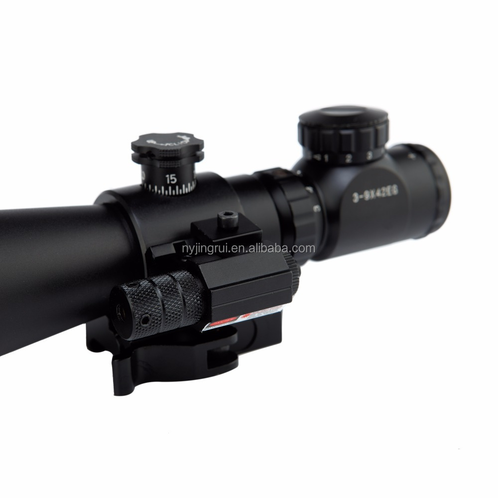 3-9X42EG Dual illuminated Red and Green Dot Scope with Red Dot Laser Sight