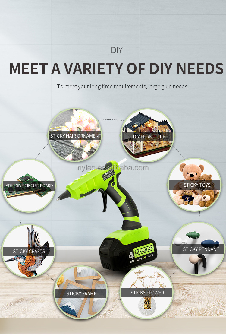 Cordless  glue gun for DIY battery hot glue gun with glue sticks for home repair