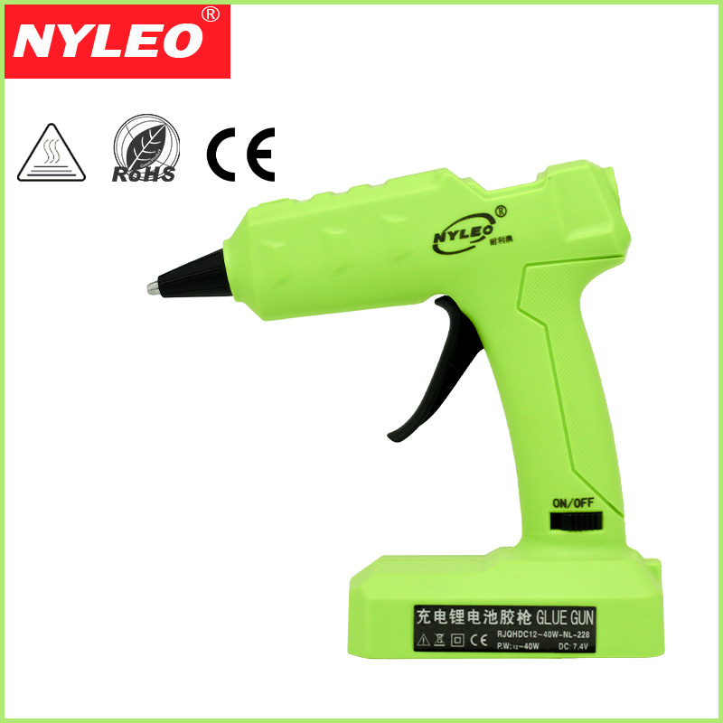 lithium battery portable battery cordless glue gun 40 w for 7mm hot melt glue stick