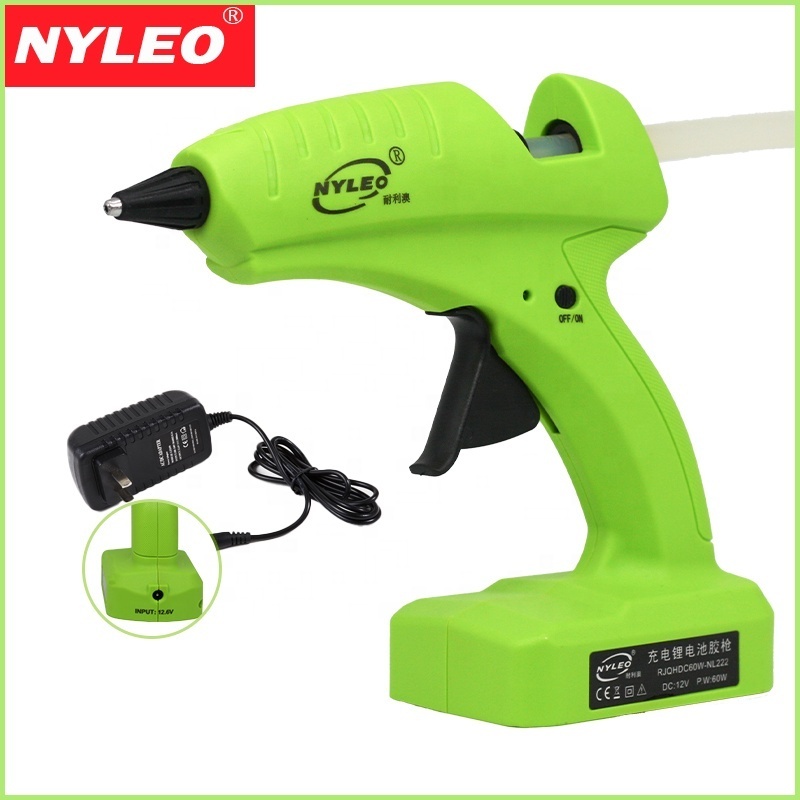 New Model Industrial High Power Rechargeable Li Battery Hot Melt Glue Gun 60W 12V