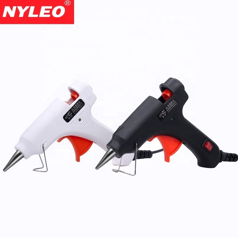 customized color 20W Small Hot Melt Glue Gun with sticks glue stick gun for DIY and homework