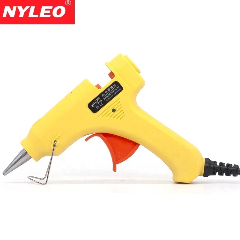 customized color 20W Small Hot Melt Glue Gun with sticks glue stick gun for DIY and homework