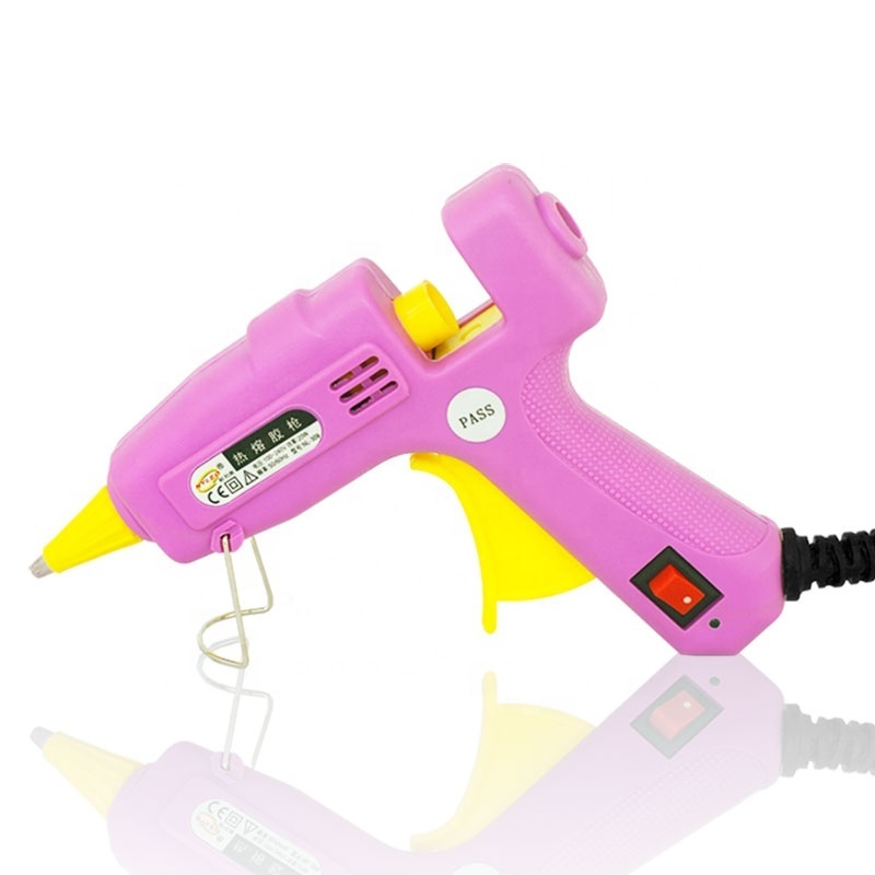 Hot Melt Glue Gun with CE 20 w hot-melt glue guns for DIY Pink mini glue gun for kids