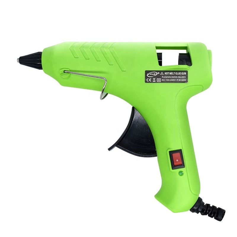 Factory directly sale  green color hot glue gun 40w with switch   pistolet a colle for industrial