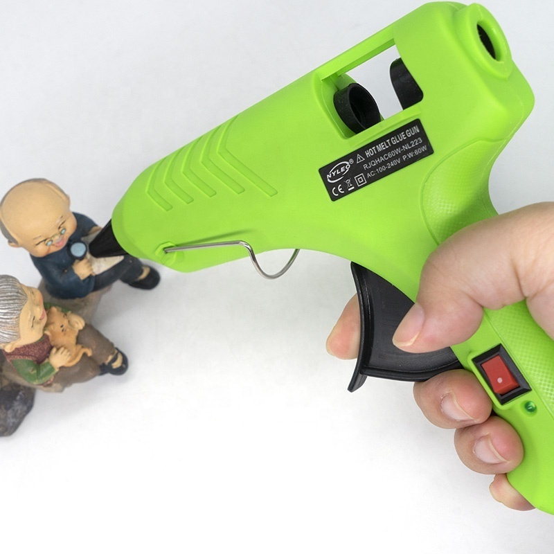 Factory directly sale  green color hot glue gun 40w with switch   pistolet a colle for industrial