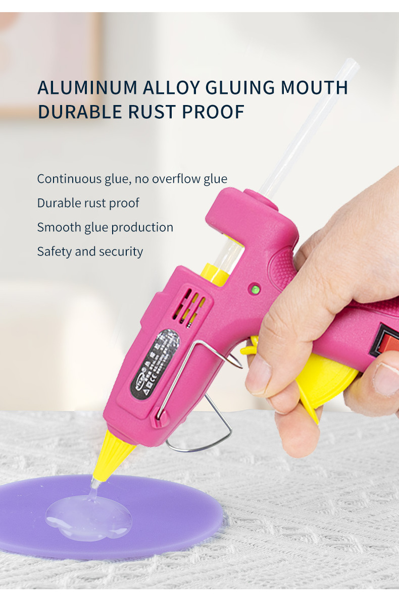 DIY Pink Color  mini glue gun for kids Easy-to-use glue gun for children