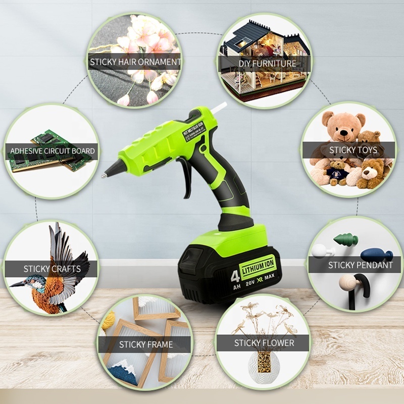 Cordless Hot Glue Gun for 18v battery   for Arts&Crafts&DIY Electric Heat Repair tools No battery tool bare