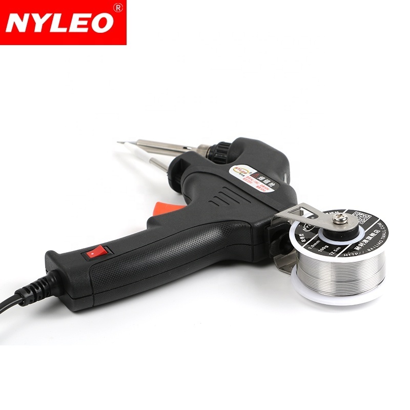 NYLEO 110V/220V 60W  Hand-held Heating Soldering gun Automatically Send Tin hot air soldering gun with Tin Wire